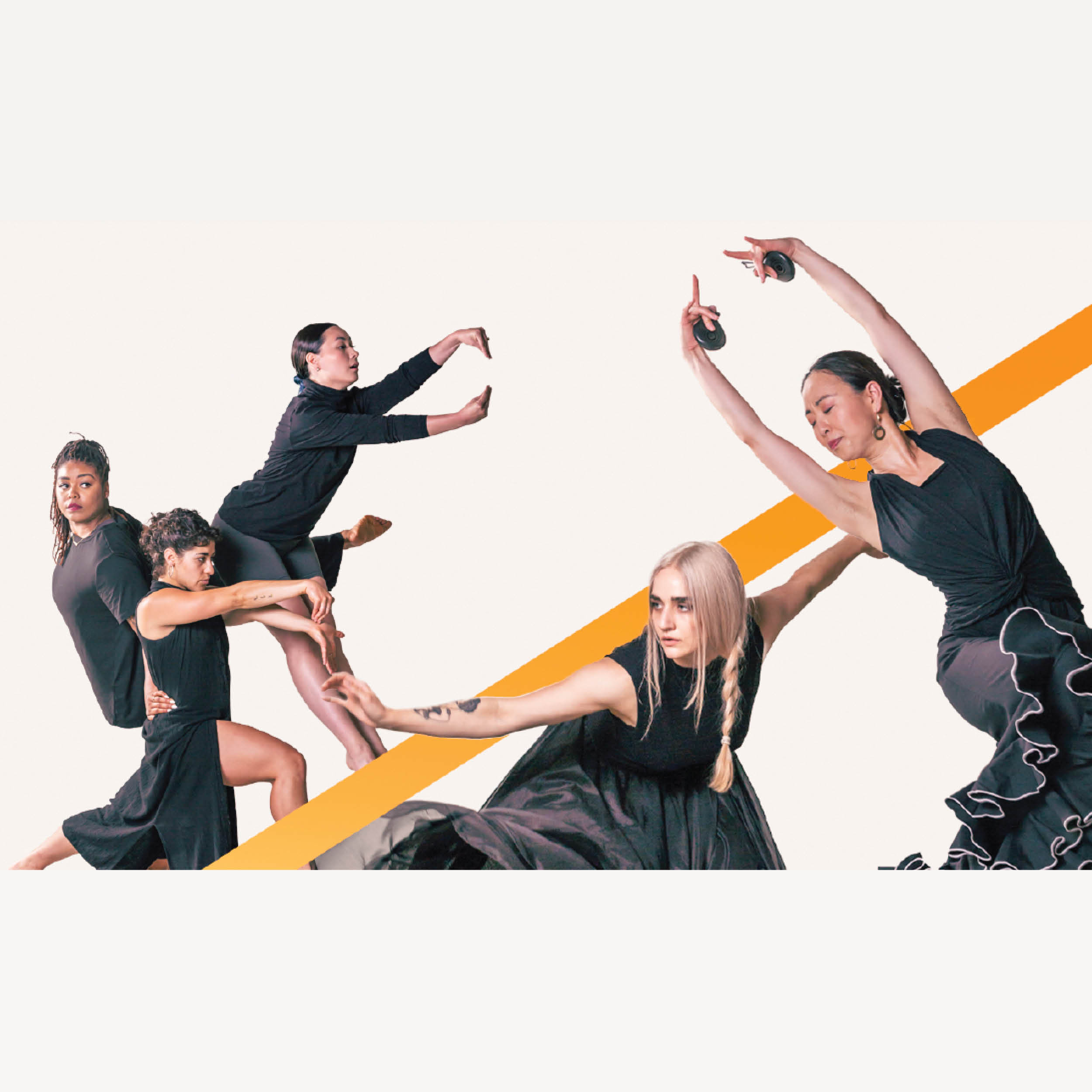 Images of flamenco, contemporary, and modern dancers